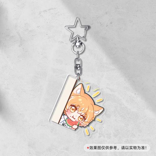 【表情包】5cm透明夹层钥匙扣星星扣 - 探头